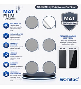 SChitec GARMIN Lily 2 Active Uyumlu Ön Yüzey Mat Hidrojel Ekran Koruyucu