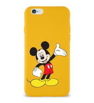 Apple iPhone 6 Plus Uyumlu Lansman Kılıf Mickey Mouse Tasarımlı Altı Kapalı İçi Kadife Kaplı  Kapak (Şeffaf)