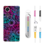 Huawei Nova Y70 Y90 Nova 9 SE  Kılıf Kablo Koruma Spiral Silikon Colurful Mandala 1667