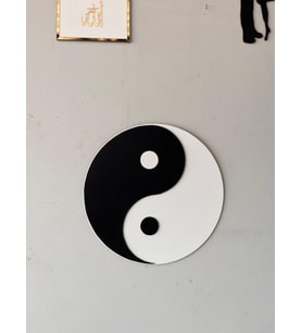 Yin Yang Duvar Dekorasyon Tablo Yüksek Kalite Mdf 30x30 Cm (Siyah)