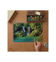 Plitvice Gölleri Akarsu Tasarımı 240 parça Ahşap Puzzle Ahşap Kutuda MP06804