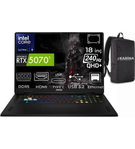MSI Msı Vector 18 Hx Aı Intel Core Ultra 9 275HX A2XWHG-663XTR-44 64GB 2tb RTX5070TI 12GB W11PRO Qhd+ 240Hz Taşınabilir Bilgisayar & A2XWHG663XTRK44