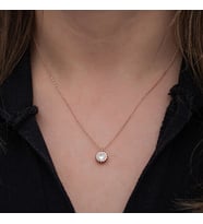 Rose Minimal Yuvarlak 925 Ayar Gümüş Kadın Kolye