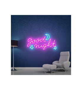 Good Nıght Yazılı ve Şekilli Neon Tabela