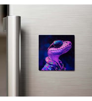 Cosmic Snake - Kozmik Yılan - Güneş Gözlüklü Style - Buzdolap Magneti - 9x9 Cm