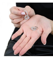 Beyaz Zirkon Taşlı Hulahop Model Silver Renk 925 Ayar Gümüş Kadın Küpe
