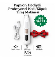 MS Pet Design Kedi Ve Köpekler Için Profesyonel Tıraş Makinesi(PATİ VE HASSAS BÖLGELER) Led Işıklı Usb Şarjlı