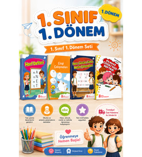 1. Sınıf (1.Dönem) Çizgi Çalışmaları-Harf Defteri-Renkli Hece Kitabı- Kılavuz Çizgili Yazı Defteri