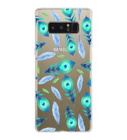 PrintiFy Samsung Galaxy Note 8 ile Uyumlu 1mm Slim Fit Nazar Boncuğu 3 Baskılı Şeffaf  Kılıf