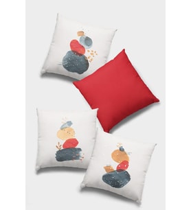 Kırmızı Modern Çift Taraflı 4'lü Set Kırlent Kılıfı 4KR045