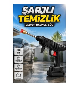 48V Şarjlı Basınçlı Yıkama Tabancası – 15.000mAh Pil, Köpük Haznesi ve 5 Metre Hortum