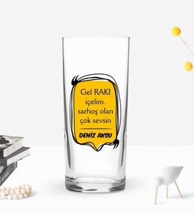 BK Gift Kişiye Özel İsimli DTF Rakı Sözleri Mottolu Rakı Bardağı-3, Arkadaşa Hediye, Sevgiliye Hediye