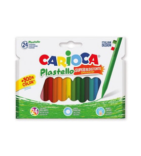 Carioca Plastello Jumbo Üçgen Elleri Kirletmeyen Yıkanabilir Pastel Boya Kalemi 24'lü 