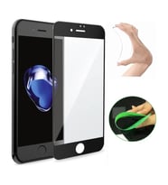 Apple iPhone 7 Plus Ekran Koruyucu Seramik Nano Cam Esnek Tam Full Kaplayan Kırılmaz Siyah
