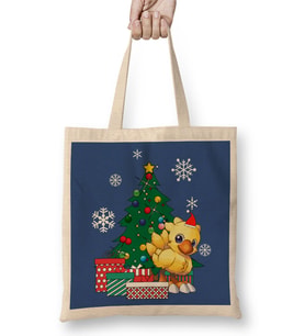 Chocobo Around The Christmas Tree Bez Çanta Uzun Saplı