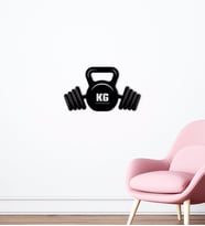 BK Home GYM Tasarımlı Ahşap Duvar Süsü-20 (Siyah)