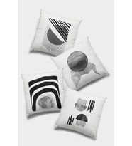 Füme Modern Çift Taraflı 4'lü Set Kırlent Kılıfı 4KR021