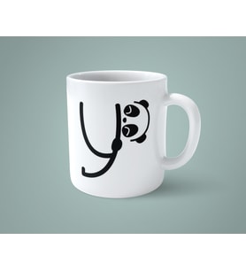 Y Harfi Panda Alfabe Baskılı Kupa Bardak