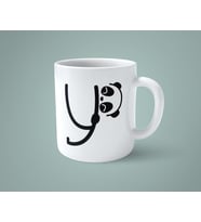 Y Harfi Panda Alfabe Baskılı Kupa Bardak