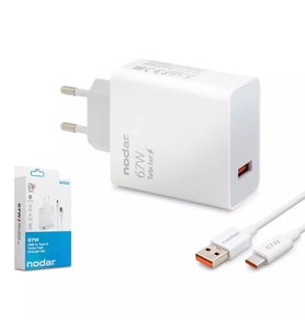 NODAR ND1008 Xiaomi Uyumlu 67W Ultra Turbo Fast Type-C Şarj Seti