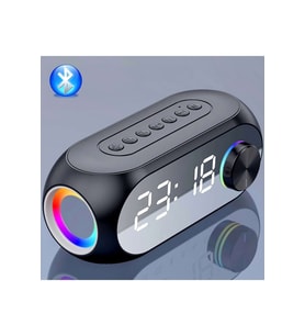 HyMark Bluetooth S8 RGB Led Işıklı Dijital Saat Alarm Şarjlı Hoparlör MP3 Fm Çok Fonksiyonlu Speaker