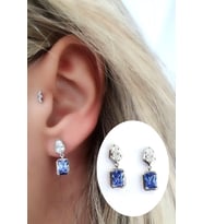 Sky Diamond Purple Tanzanit Taşlı 925 ayar Gümüş küpe