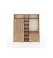 Hyperion Gardrop 9 Raflı 3 Çekmeceli 2 Askılı 220x44x243 Çam-Çam/Çam