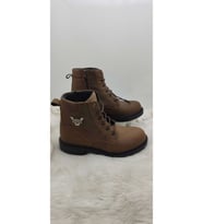 BURÇ GERÇEK NUBUK DERİ KAHVE FERMUARLI ERKEK POSTAL BOT  - KAHVERENGİ - 44 - ST01074-KAHVERENGİ-44