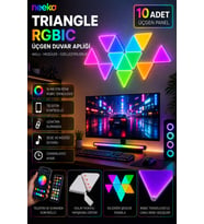 Triangle RGBIC Üçgen Duvar Apliği Telefon ve Kumanda Kontrollü Özelleştirilebilir 10 Parça