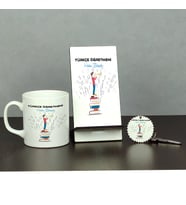 Türkçe Öğretmenine Hediye Üçlü Set (Kupa + Telefon Standı + Anahtarlık)
