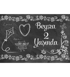 Tebeşir Tenalı Doğum Günü Afişi 35X50 cm