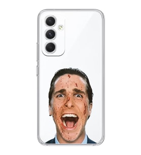 Samsung Galaxy A55 Uyumlu American Psycho Tasarımlı Şeffaf Telefon Kılıfı