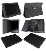 Acer Iconia Tab A700 ile Uyumlu Standlı Deri Kılıf Siyah Renk