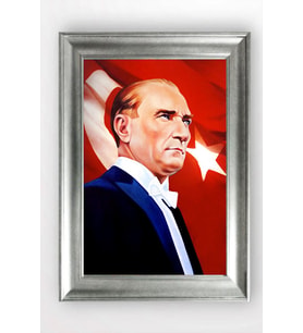 Gümüş Çerçeveli Atatürk Tablo cv1140
