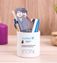 Kişiye Özel Twitter Tasarım Fotoğraflı Seramik Kalemlik