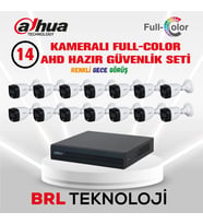 Dahua 14 Kameralı Renkli Gece Görüşlü Full HD Güvenlik Kamera Seti