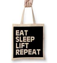 Eat Sleep Lift Repeat Bez Çanta Uzun Saplı