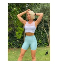 Çağla Yeşili Midi Ekstra Yüksek Bel Spor Şort Tayt
