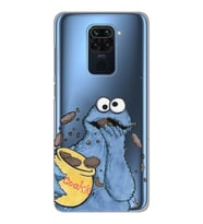 Xiaomi Redmi Note 9 Uyumlu Susam Sokağı Kurabiye Canavarı Desenli Şeffaf Telefon Kılıfı