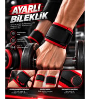 Siyah Kırmızı Ayarlanabilir Bileklik Dayanıklı Kumaş ve Güçlü Sabitleme