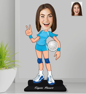 Kişiye Özel Voleybolcu Kadın Ahşap Biblo-2