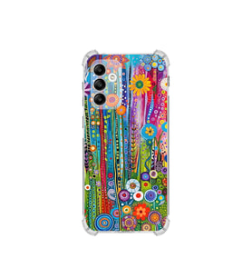 PrintiFy Samsung Galaxy M23 ile Uyumlu Düşlerin Dansı Serisi Folklorik Bahçe Tasarımlı Uv Baskılı Köşe Korumalı Antişok Kılıf