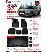 AUDİ Q2 2017-2023 Araca Özel 3D Paspas + 3D Bagaj Havuzu