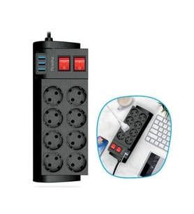 Isıya Dayanıklı Termal Akım Korumalı 2 Metre 16A 4000W 8li Priz ve 3 Usb Li Uzatma Kablosu (5343)
