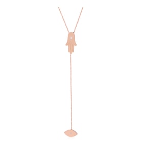 EMILIANO JEWELLERY 925 AYAR GÜMÜŞ ZİRKON TAŞLI HAMSA KOLYE