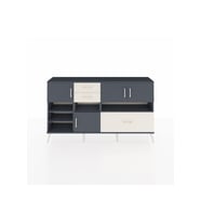 Arges Konsol 7 Raflı 3 Çekmeceli 4 Kapaklı 176x30x99 Antrasit-Antrasit/Aytaşı