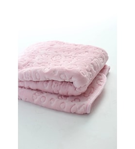 Kabartmalı Peluş Bebek Battaniyesi Pembe/(ÇİÇEK DESEN MUŞAMBA ÖNLÜK HEDİYEL