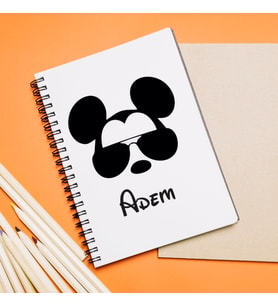 Mickey Mouse Sevgili Çift Tasarımlı Defter Kişiye Özel