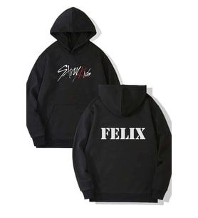 Stray Kids Felix Ön-Arka Baskılı Kapşonlu Sweatshirt