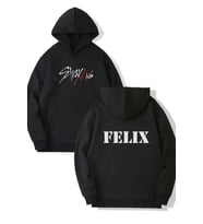 Stray Kids Felix Ön-Arka Baskılı Kapşonlu Sweatshirt